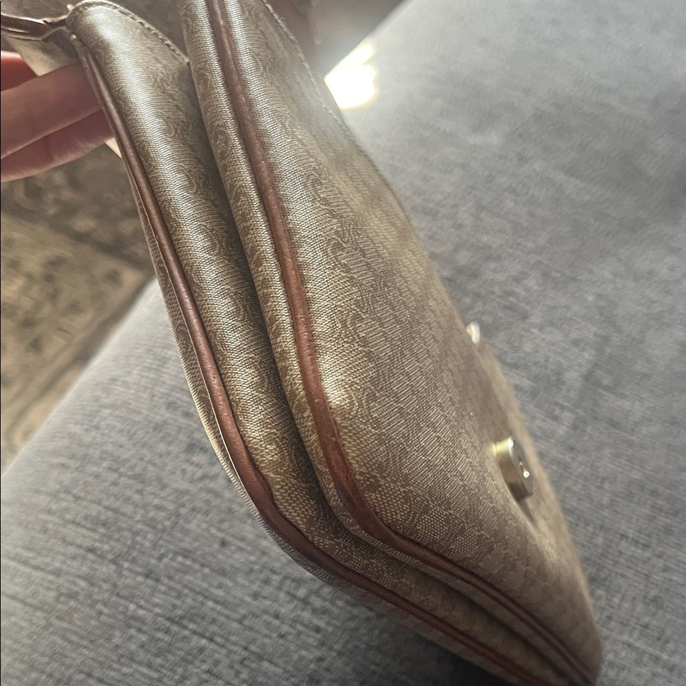 Celine Paris Beige and Caramel Clutch with Pearl Strap - Picture 6 of 11